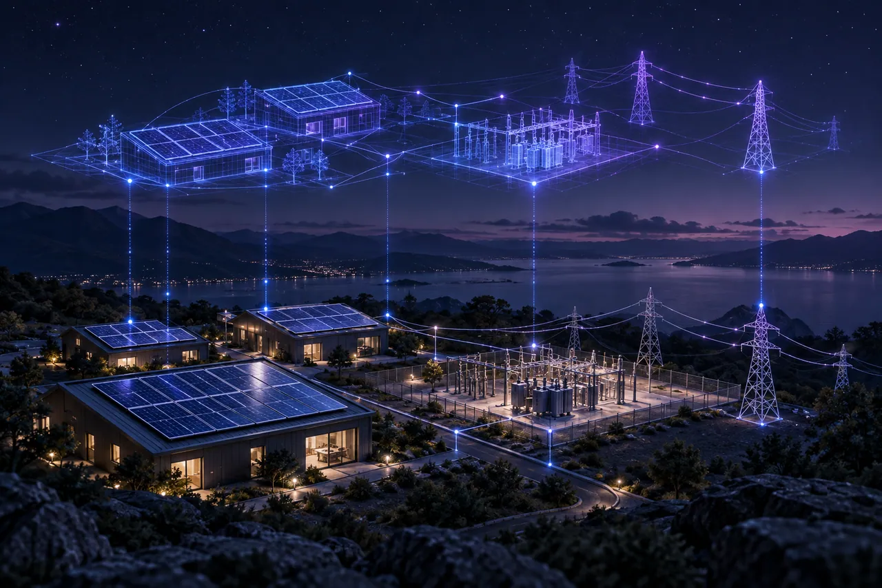 Energy digital twin connecting grid assets, sensor history and geography