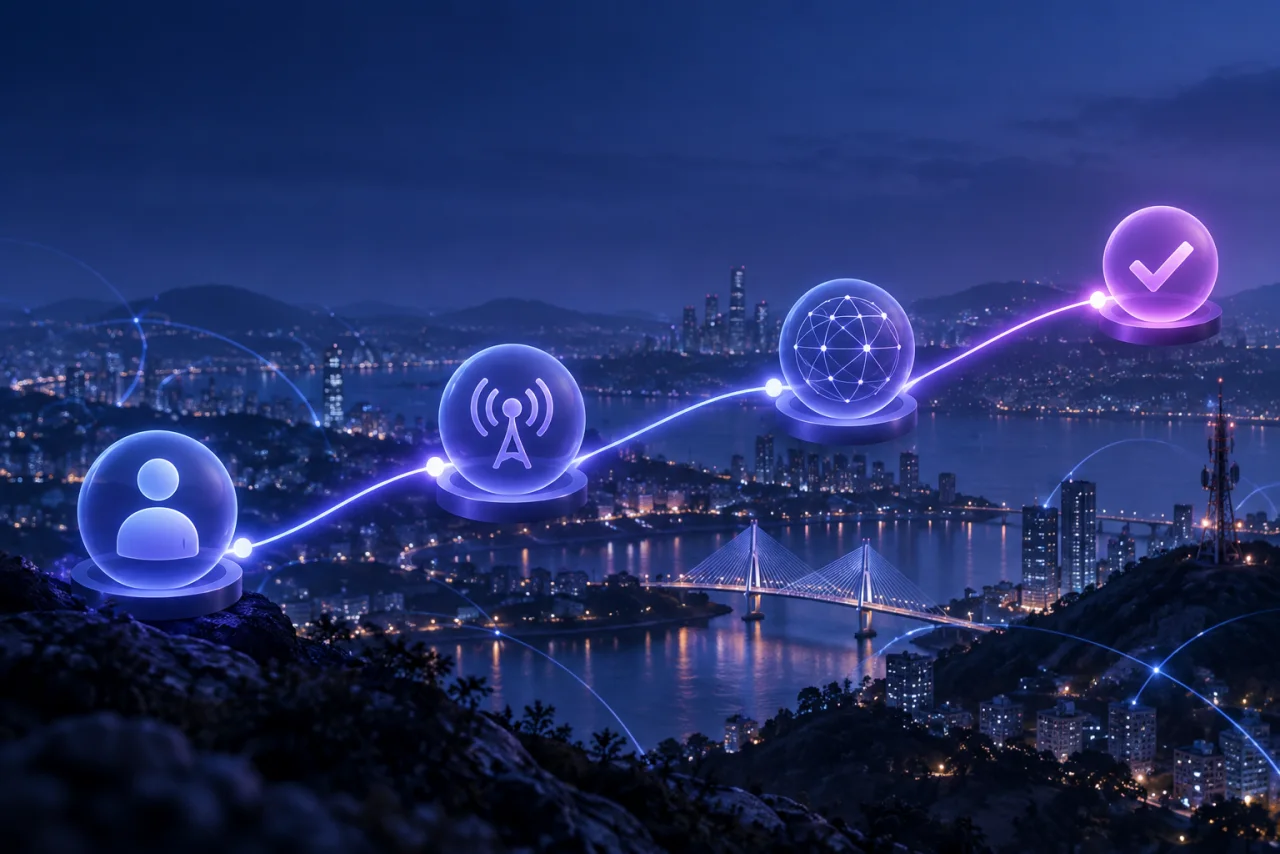 Telecom network and customer-service workflow connected by AI assistance